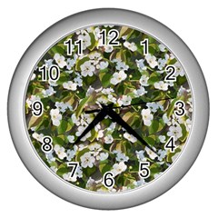 Blooming Garden Wall Clock (silver) by SychEva