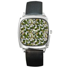 Blooming Garden Square Metal Watch by SychEva