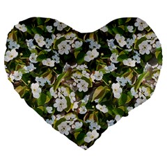 Blooming Garden Large 19  Premium Heart Shape Cushions by SychEva