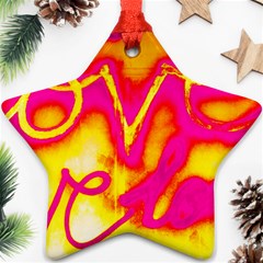 Pop Art Love Graffiti Ornament (star) by essentialimage365