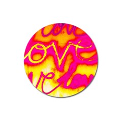 Pop Art Love Graffiti Magnet 3  (round) by essentialimage365