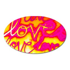 Pop Art Love Graffiti Oval Magnet by essentialimage365