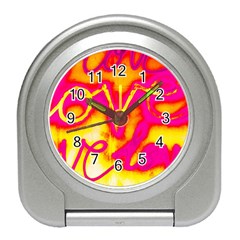 Pop Art Love Graffiti Travel Alarm Clock by essentialimage365