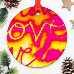 Pop Art Love Graffiti Round Ornament (two Sides) by essentialimage365