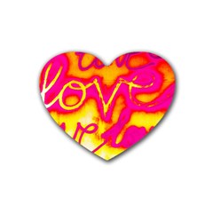 Pop Art Love Graffiti Rubber Coaster (heart)  by essentialimage365