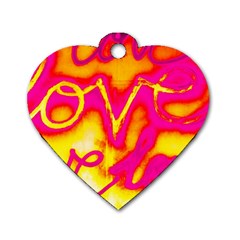 Pop Art Love Graffiti Dog Tag Heart (one Side) by essentialimage365