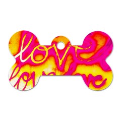 Pop Art Love Graffiti Dog Tag Bone (one Side) by essentialimage365