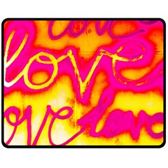 Pop Art Love Graffiti Fleece Blanket (medium)  by essentialimage365