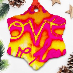 Pop Art Love Graffiti Snowflake Ornament (two Sides) by essentialimage365