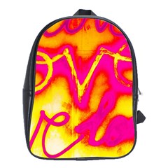 Pop Art Love Graffiti School Bag (xl) by essentialimage365