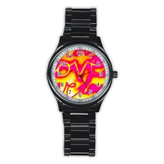 Pop Art Love Graffiti Stainless Steel Round Watch by essentialimage365