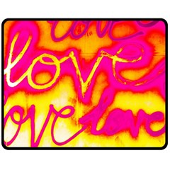 Pop Art Love Graffiti Double Sided Fleece Blanket (medium)  by essentialimage365