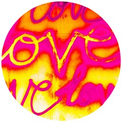 Pop Art Love Graffiti Wooden Puzzle Round by essentialimage365