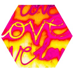 Pop Art Love Graffiti Wooden Puzzle Hexagon by essentialimage365