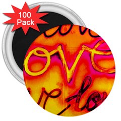  Graffiti Love 3  Magnets (100 Pack) by essentialimage365