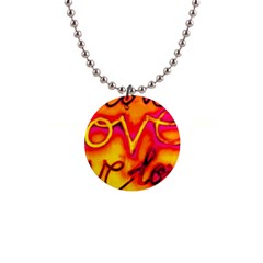  Graffiti Love 1  Button Necklace by essentialimage365