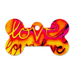  Graffiti Love Dog Tag Bone (two Sides) by essentialimage365