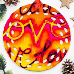  Graffiti Love Ornament (round Filigree) by essentialimage365