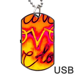  Graffiti Love Dog Tag Usb Flash (one Side) by essentialimage365