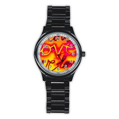  Graffiti Love Stainless Steel Round Watch by essentialimage365