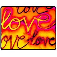  Graffiti Love Double Sided Fleece Blanket (medium)  by essentialimage365