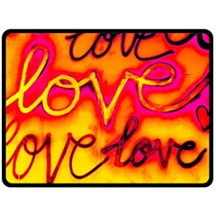  Graffiti Love Double Sided Fleece Blanket (large)  by essentialimage365