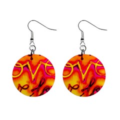  Graffiti Love Mini Button Earrings by essentialimage365