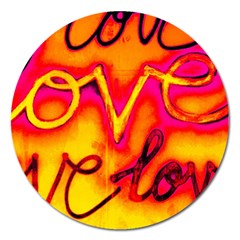  Graffiti Love Magnet 5  (round) by essentialimage365