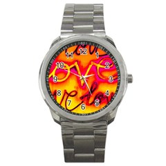  Graffiti Love Sport Metal Watch by essentialimage365