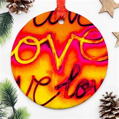  Graffiti Love Round Ornament (two Sides) by essentialimage365