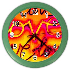  Graffiti Love Color Wall Clock by essentialimage365