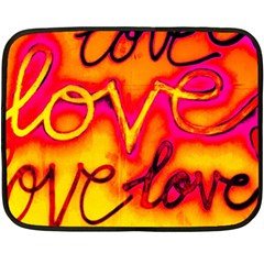  Graffiti Love Double Sided Fleece Blanket (mini)  by essentialimage365