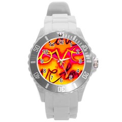  Graffiti Love Round Plastic Sport Watch (l) by essentialimage365