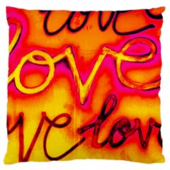  Graffiti Love Large Flano Cushion Case (one Side) by essentialimage365