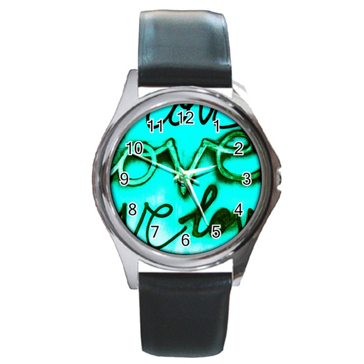  Graffiti Love Round Metal Watch