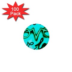  Graffiti Love 1  Mini Buttons (100 Pack)  by essentialimage365