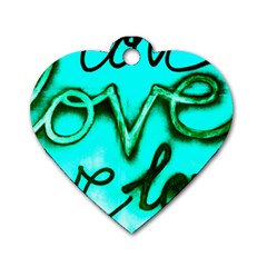  Graffiti Love Dog Tag Heart (one Side) by essentialimage365