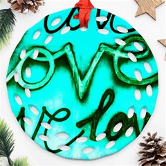  Graffiti Love Ornament (round Filigree) by essentialimage365