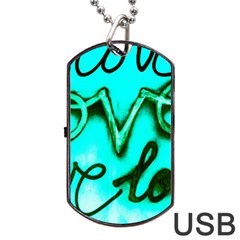  Graffiti Love Dog Tag Usb Flash (one Side) by essentialimage365