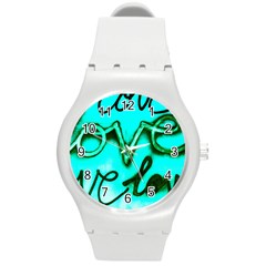  Graffiti Love Round Plastic Sport Watch (m) by essentialimage365