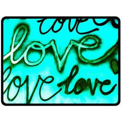  Graffiti Love Double Sided Fleece Blanket (large)  by essentialimage365