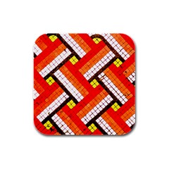 Pop Art Mosaic Rubber Square Coaster (4 Pack)  by essentialimage365