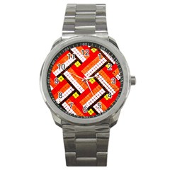 Pop Art Mosaic Sport Metal Watch by essentialimage365