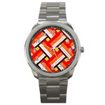 Pop Art Mosaic Sport Metal Watch Front