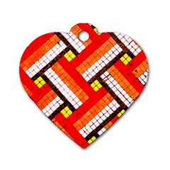 Pop Art Mosaic Dog Tag Heart (one Side) by essentialimage365