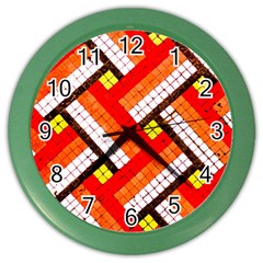 Pop Art Mosaic Color Wall Clock by essentialimage365