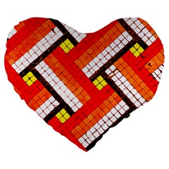 Pop Art Mosaic Large 19  Premium Heart Shape Cushions by essentialimage365