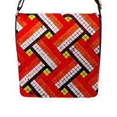 Pop Art Mosaic Flap Closure Messenger Bag (l) by essentialimage365