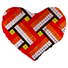 Pop Art Mosaic Large 19  Premium Flano Heart Shape Cushions by essentialimage365