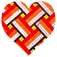 Pop Art Mosaic Wooden Puzzle Heart by essentialimage365